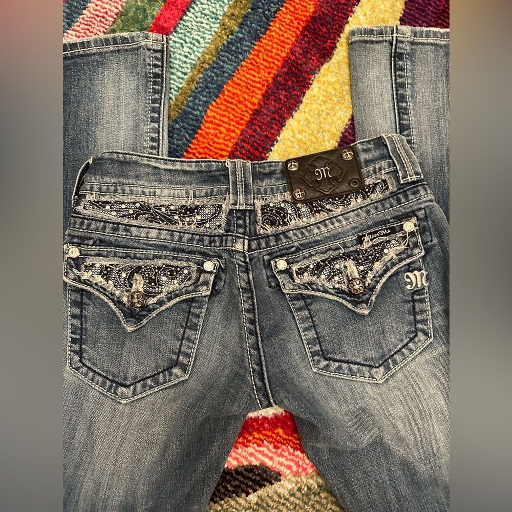 Miss Me Women's Distressed Blue Boot Cut Jeans